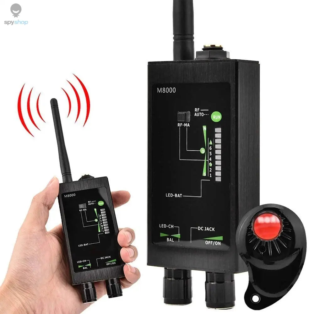 M8000 Radio Anti-Spy Detector  GSM RF Signal Auto Tracker Detectors GPS Tracker Finder Bug with Long Magnetic LED Antenna Spy-shop.com