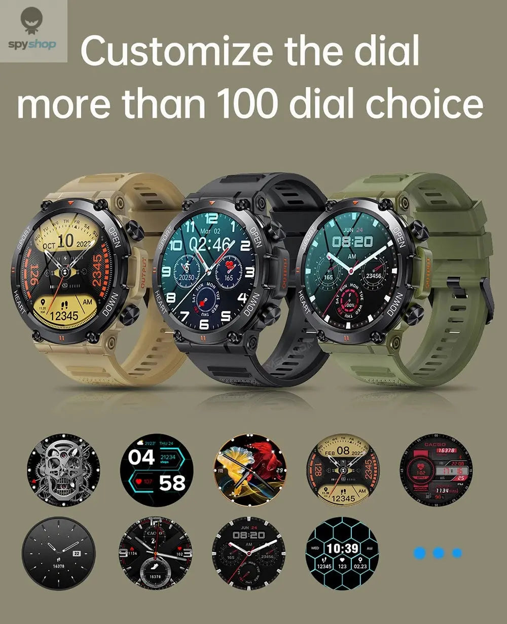 MEVADEN 1.39 Inch HD Bluetooth Call Smart Watch Men Sports Fitness Tracker Heart Monitor 400mAh Smartwatch For Android IOS MD56 Spy-shop.com