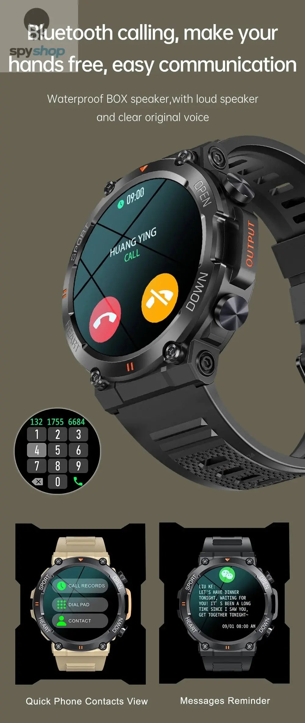 MEVADEN 1.39 Inch HD Bluetooth Call Smart Watch Men Sports Fitness Tracker Heart Monitor 400mAh Smartwatch For Android IOS MD56 Spy-shop.com