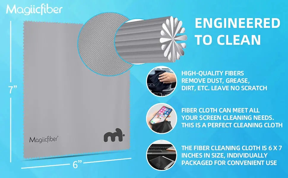 MagiicFiber Microfiber Cleaning Cloths, High Density Non-Streaking Wipes, Soft and Efficient Premium Cleaning Cloths 