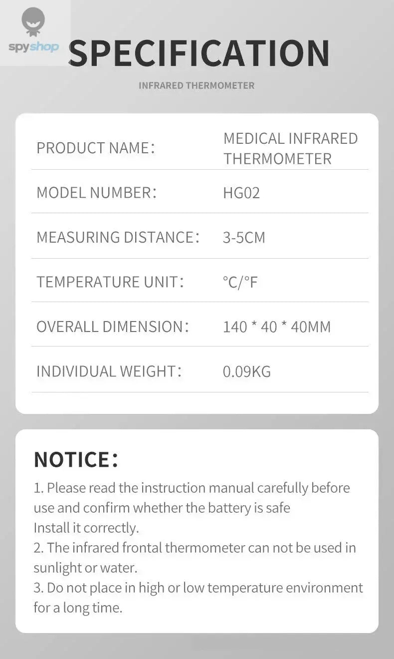 Medical Digital Infrared Thermometer Quick Temperature Measurement Medical Handheld Body Forehead Non-contact Thermometer Spy-shop.com