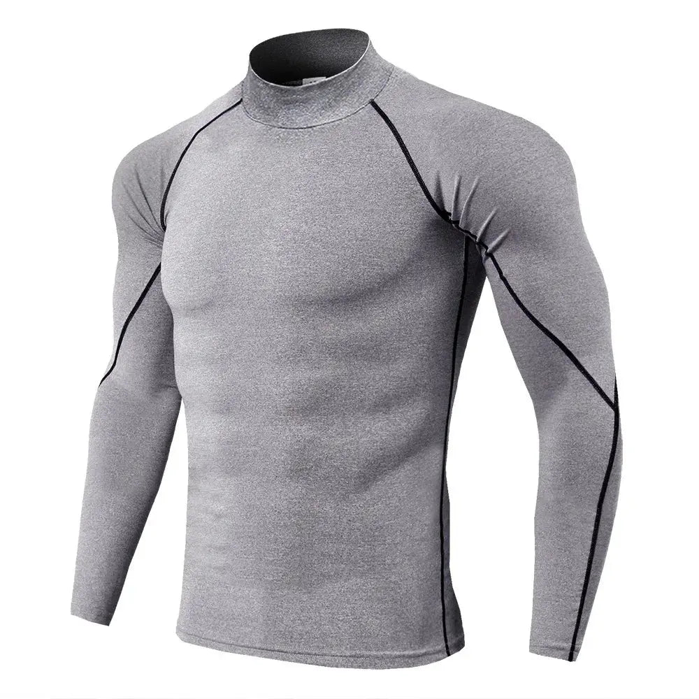 Men Sport T-shirt Quick Dry Bodybuilding Running Shirt Long Sleeve Compression Top Gym T Shirt Men Fitness Tight Rashgard 