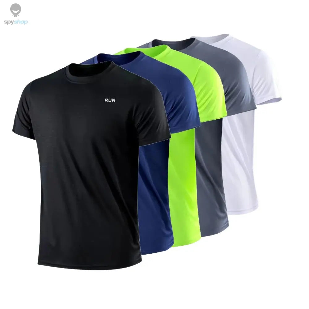 Men's Quick Dry Short Sleeve Gym Running Moisture Wicking Round Neck T-Shirt Training Exercise Gym Sport Shirt Tops Lightweight 