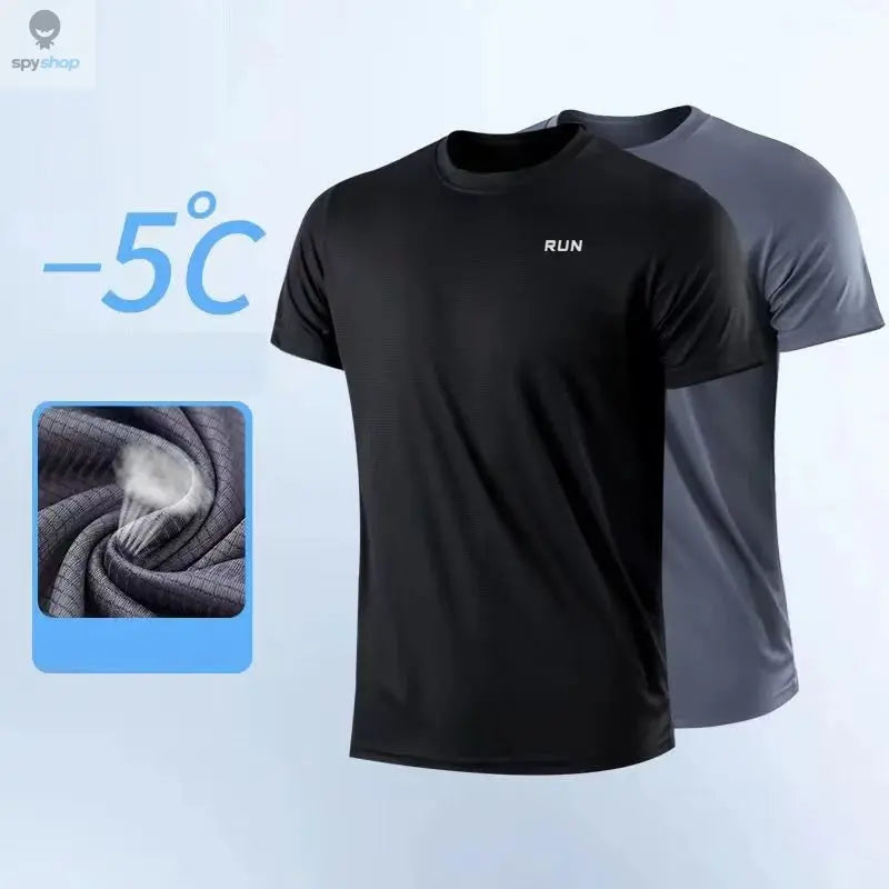 Men's Quick Dry Short Sleeve Gym Running Moisture Wicking Round Neck T-Shirt Training Exercise Gym Sport Shirt Tops Lightweight 