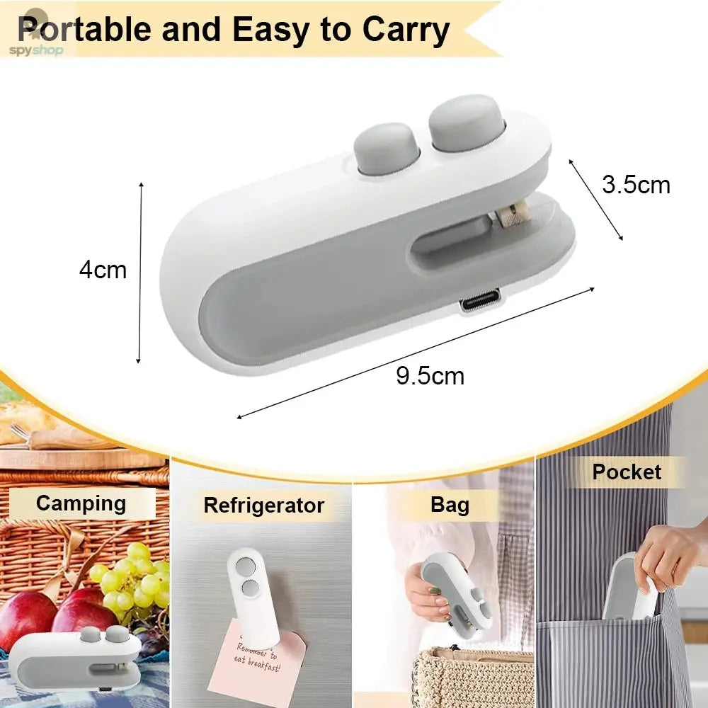 Mini Heat Bag Sealing Machine Package Sealer Bags Plastic Food Sealer Clip Bag Handheld Sealer Food Packaging Heat Sealer Spy-shop.com