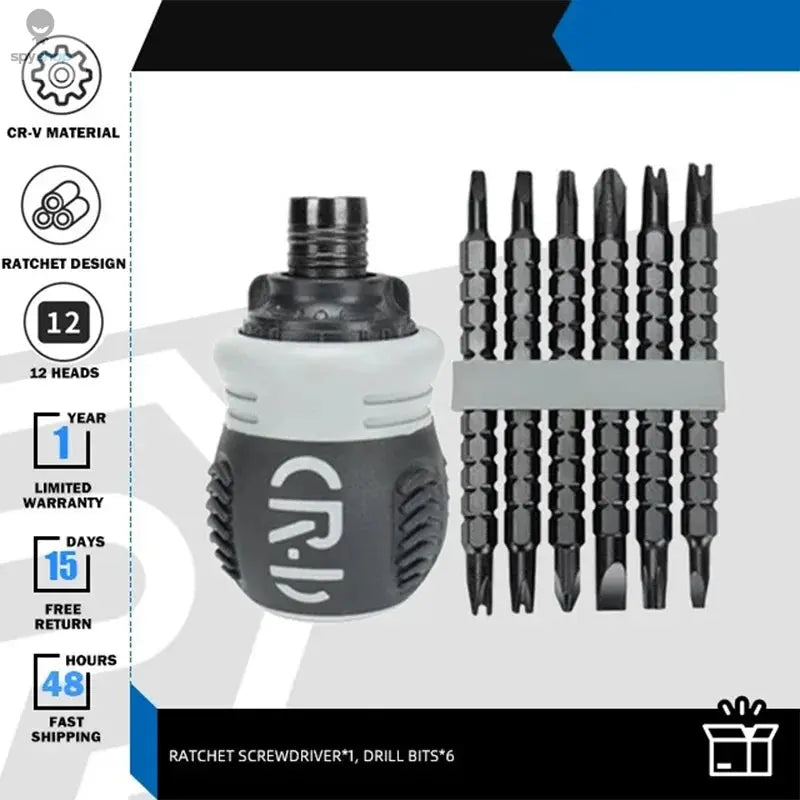 Mini Ratchet Precision Screwdriver Magnetic 13 In 1 Telescopic Labor-Saving Hand Tool Phillips Slotted Dual-purpose Head 