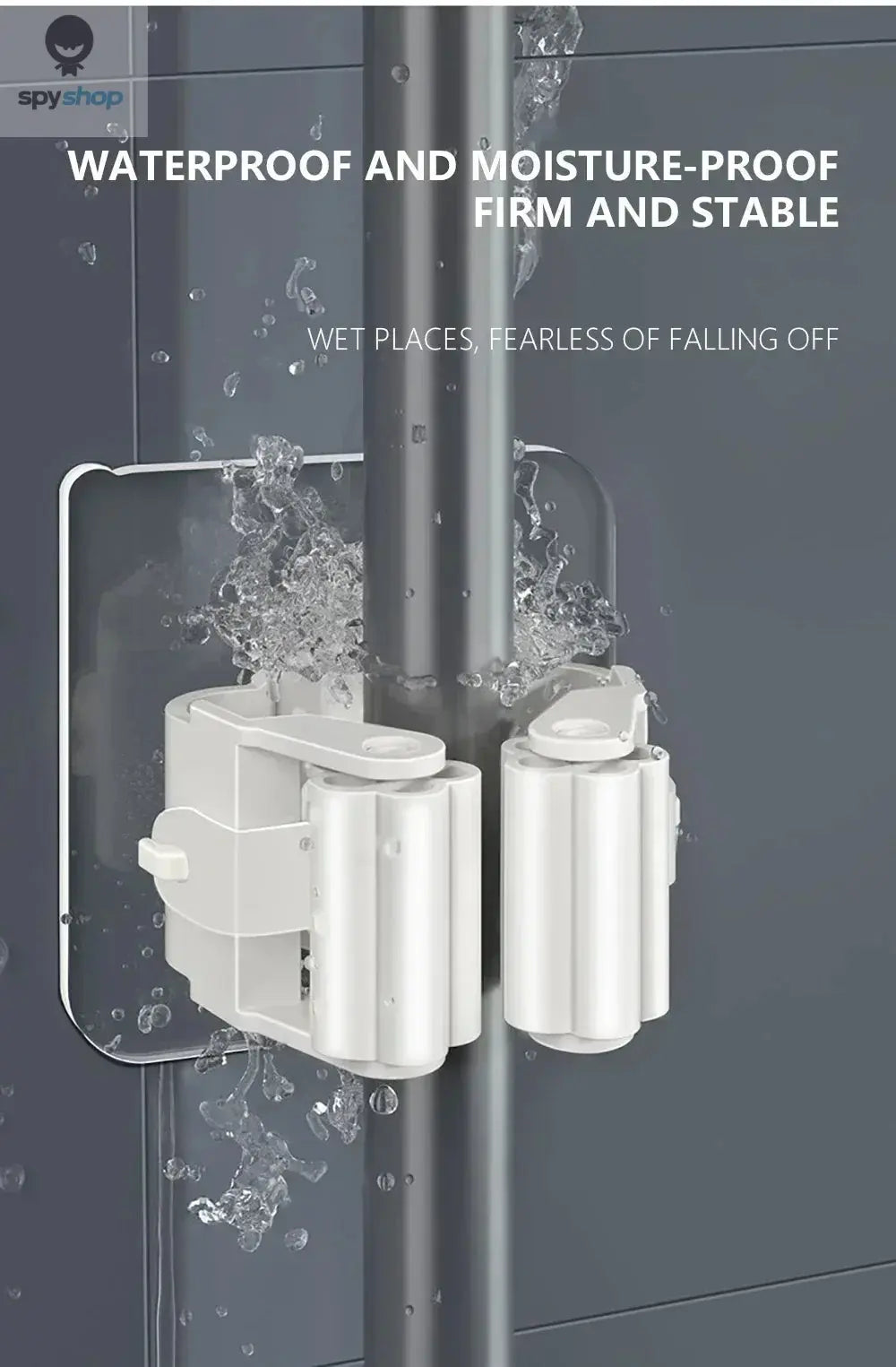 Mop Holder Self-adhesive Broom Stand Wall Mounted Mop Support Sweeping Brush Hook Storage Organizer Bathroom Kitchen Accessories Spy-shop.com