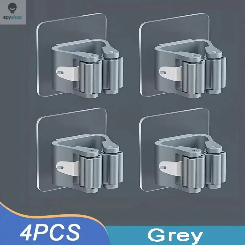 Mop Holder Self-adhesive Broom Stand Wall Mounted Mop Support Sweeping Brush Hook Storage Organizer Bathroom Kitchen Accessories Spy-shop.com