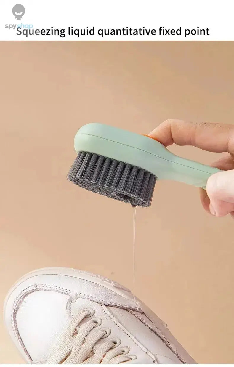 Multi Functional Liquid Added Shoe Brush Household Press Out Liquid For Washing Shoes Shoe Brush Tool Press Type Soft Fur Clo Spy-shop.com
