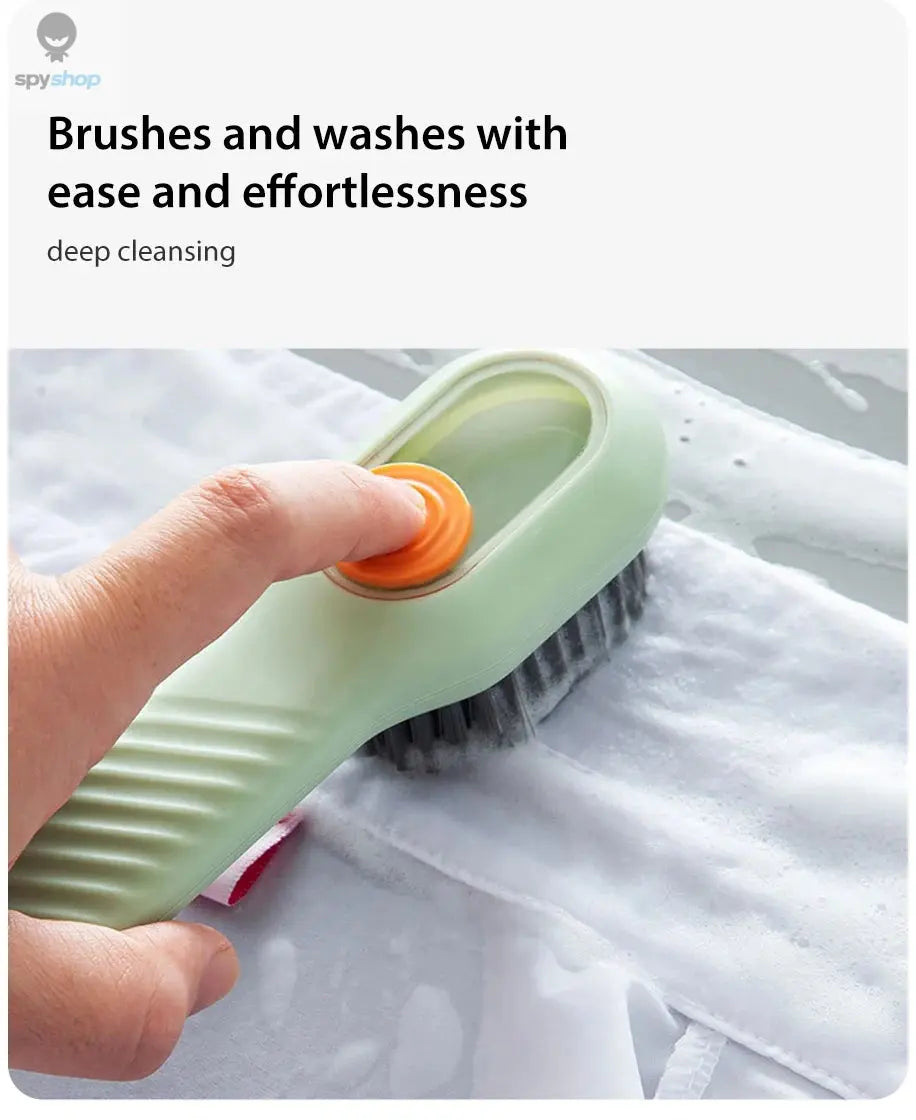 Multi Functional Liquid Added Shoe Brush Household Press Out Liquid For Washing Shoes Shoe Brush Tool Press Type Soft Fur Clo Spy-shop.com