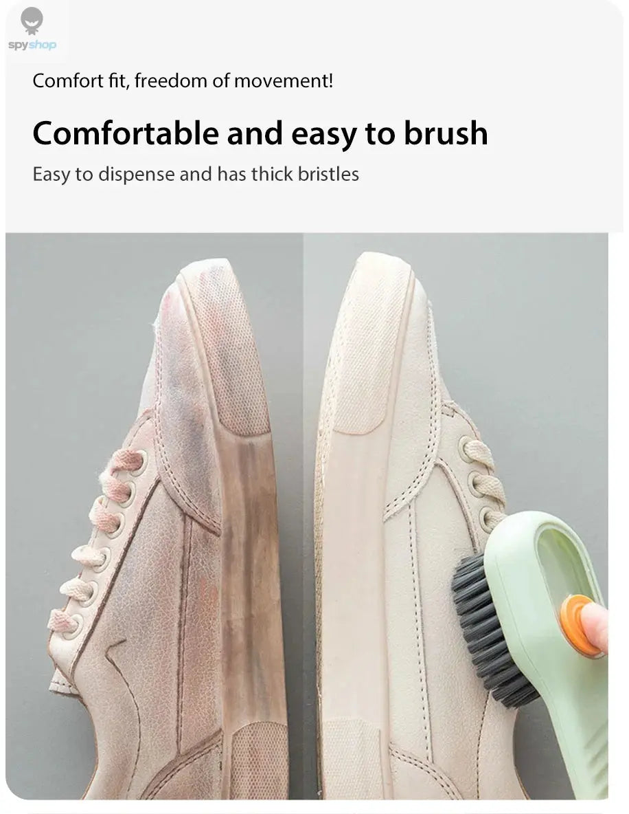 Multi Functional Liquid Added Shoe Brush Household Press Out Liquid For Washing Shoes Shoe Brush Tool Press Type Soft Fur Clo Spy-shop.com