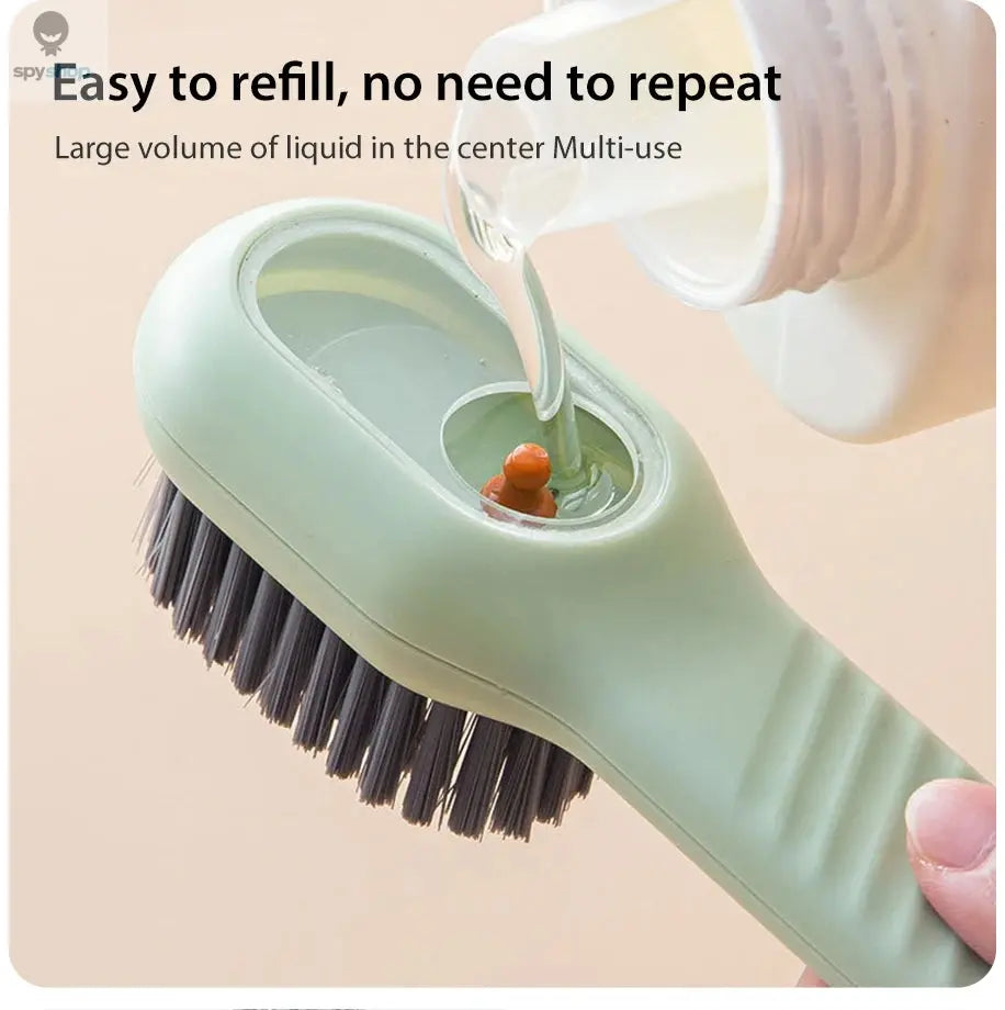 Multi Functional Liquid Added Shoe Brush Household Press Out Liquid For Washing Shoes Shoe Brush Tool Press Type Soft Fur Clo Spy-shop.com