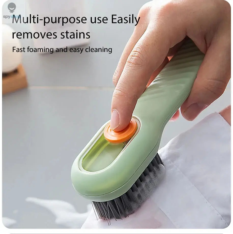 Multi Functional Liquid Added Shoe Brush Household Press Out Liquid For Washing Shoes Shoe Brush Tool Press Type Soft Fur Clo Spy-shop.com