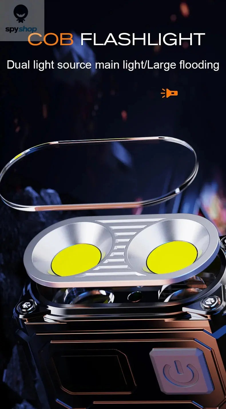 Multifunctional COB Flashlight Ajustable Angle LED Outdoor Torch Portable Keychain Light Magnetic Camping Warning Lamp Spy-shop.com