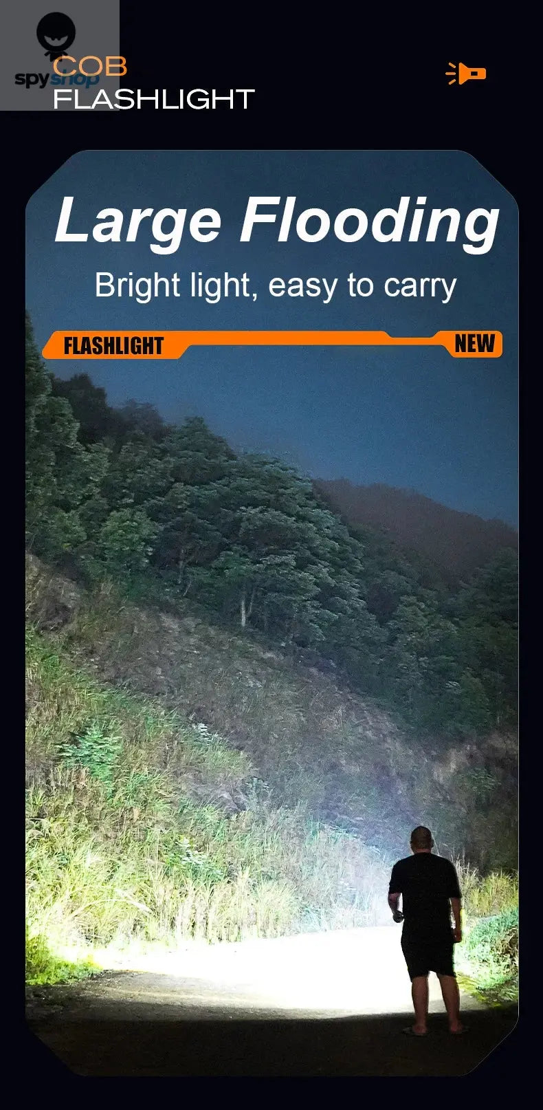 Multifunctional COB Flashlight Ajustable Angle LED Outdoor Torch Portable Keychain Light Magnetic Camping Warning Lamp Spy-shop.com