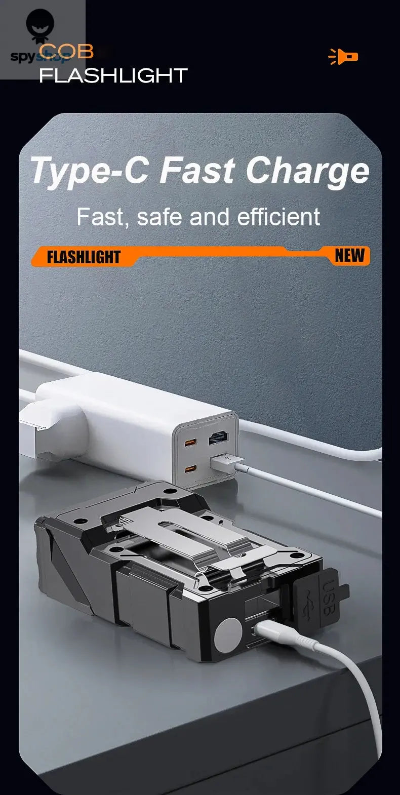 Multifunctional COB Flashlight Ajustable Angle LED Outdoor Torch Portable Keychain Light Magnetic Camping Warning Lamp Spy-shop.com