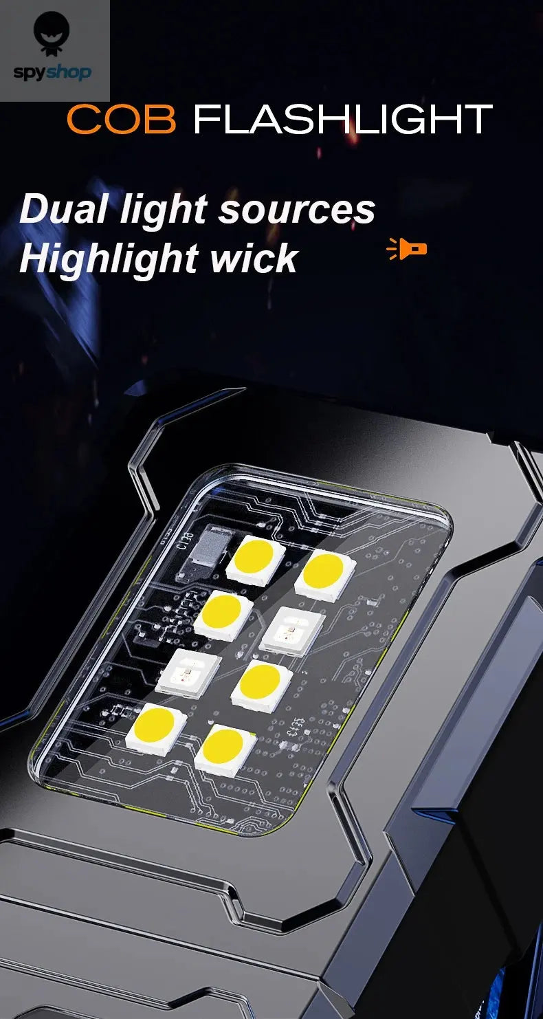 Multifunctional COB Flashlight Ajustable Angle LED Outdoor Torch Portable Keychain Light Magnetic Camping Warning Lamp Spy-shop.com