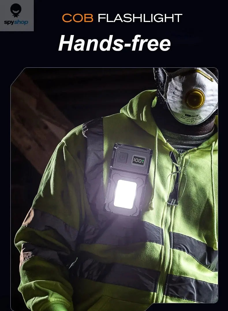 Multifunctional COB Flashlight Ajustable Angle LED Outdoor Torch Portable Keychain Light Magnetic Camping Warning Lamp Spy-shop.com