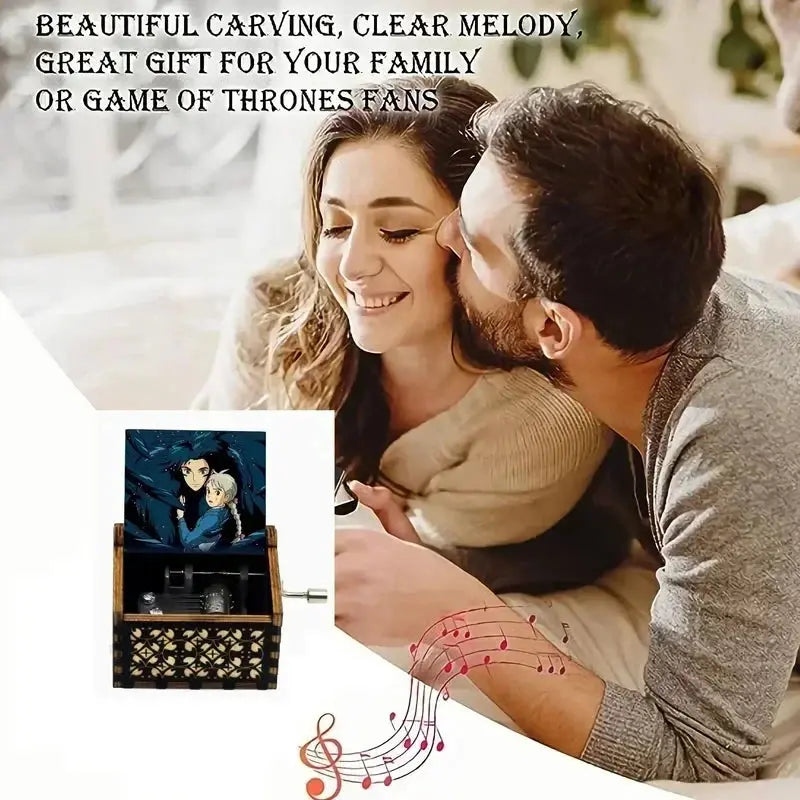 Music Box Anime Theme Music Merry Go Round of Life Wooden Hand Cranked Musical Box New Year Birthday  Mother's Day Gift 