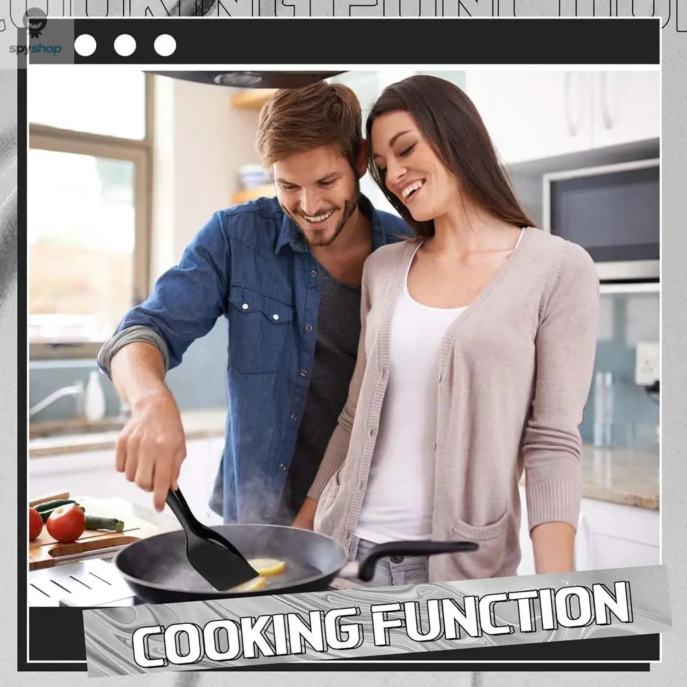 New 2 in 1 Grip Flip Spatula Tongs Egg Flipper Spatula Nylon Non Stick Coating Pancake Fish French Toast Omelet Making Tool Spy-shop.com