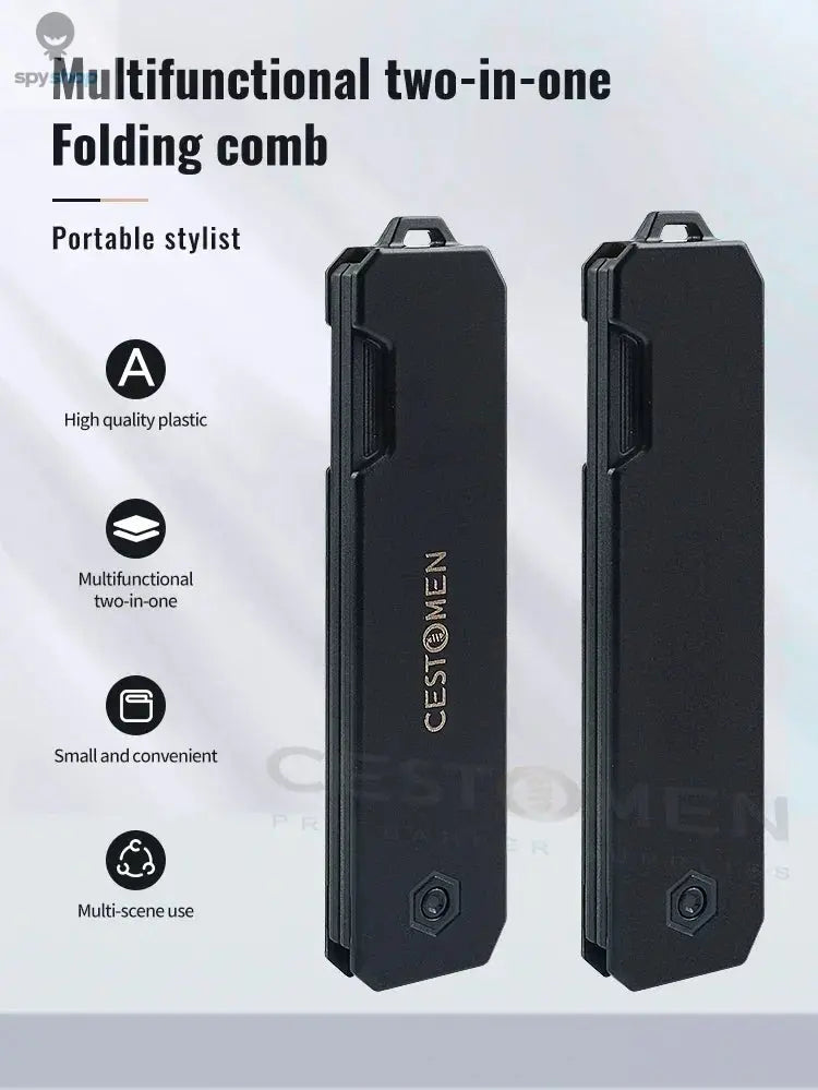New 2 in 1 Pocket Folding Combs Plastic Wide Tooth Oil Head Comb Beard Combing Barber Hair Clipper Comb Salon Hair Styling Tools Spy-shop.com