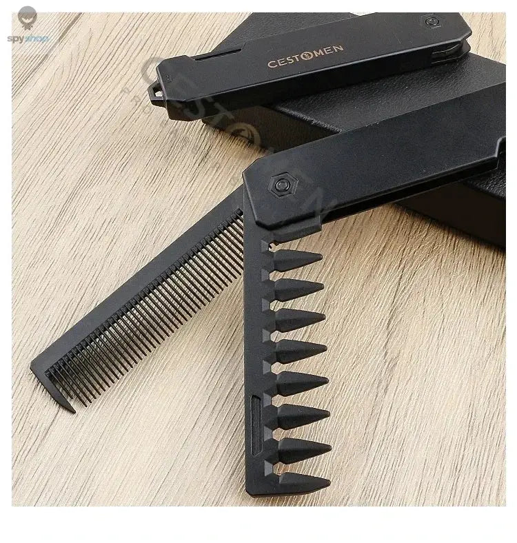 New 2 in 1 Pocket Folding Combs Plastic Wide Tooth Oil Head Comb Beard Combing Barber Hair Clipper Comb Salon Hair Styling Tools Spy-shop.com