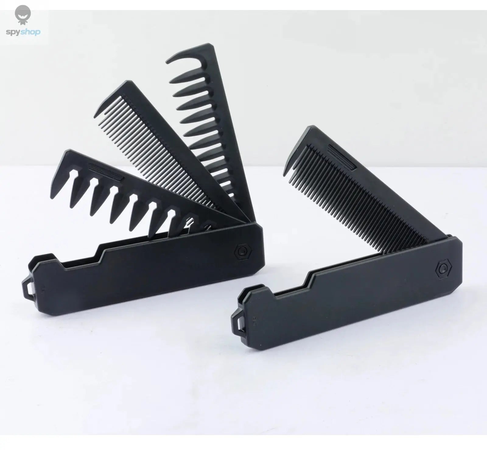New 2 in 1 Pocket Folding Combs Plastic Wide Tooth Oil Head Comb Beard Combing Barber Hair Clipper Comb Salon Hair Styling Tools Spy-shop.com