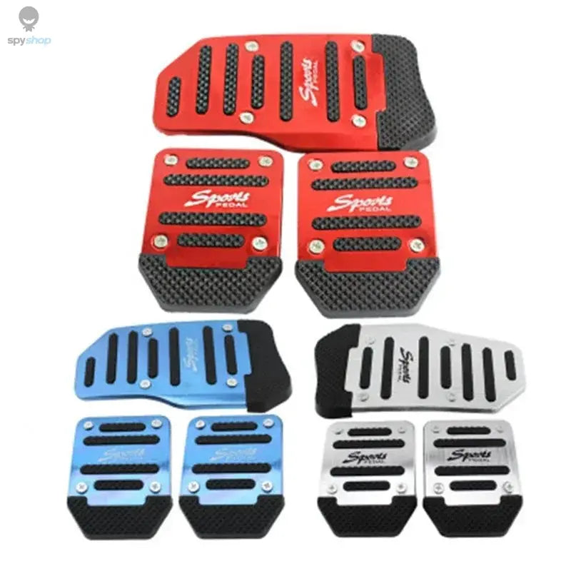 New 3Pcs/set Universal Non-Slip Aluminum Manual Transmission Car Pedal Cover Set Kit Pedali Red/Blue/Silver Car Accessories 