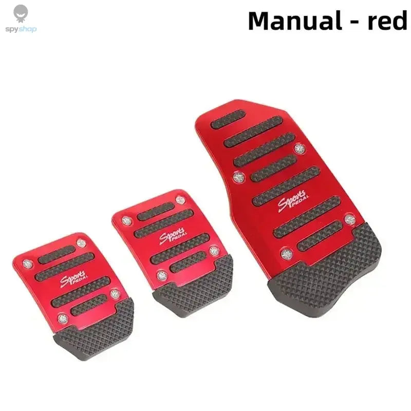 New 3Pcs/set Universal Non-Slip Aluminum Manual Transmission Car Pedal Cover Set Kit Pedali Red/Blue/Silver Car Accessories 