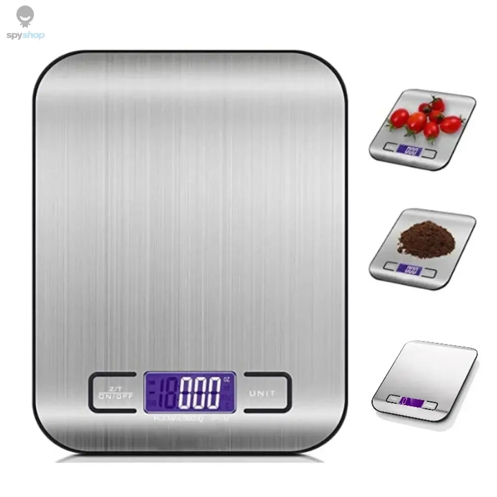 New 5kg/1g Portable Kitchen Scale Coffee Electronic Scale Stainless Steel Surface LCD Backlit Kitchen Food Scales Weighing Tool 