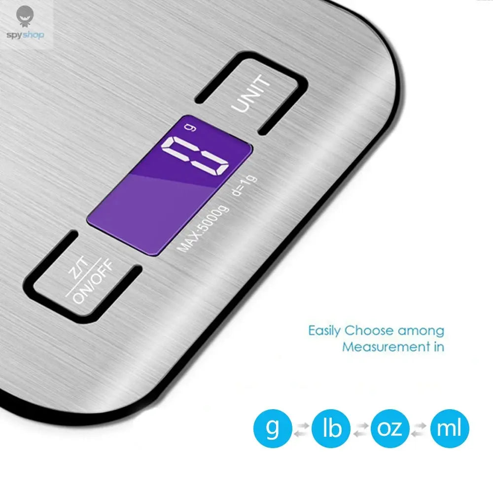 New 5kg/1g Portable Kitchen Scale Coffee Electronic Scale Stainless Steel Surface LCD Backlit Kitchen Food Scales Weighing Tool 