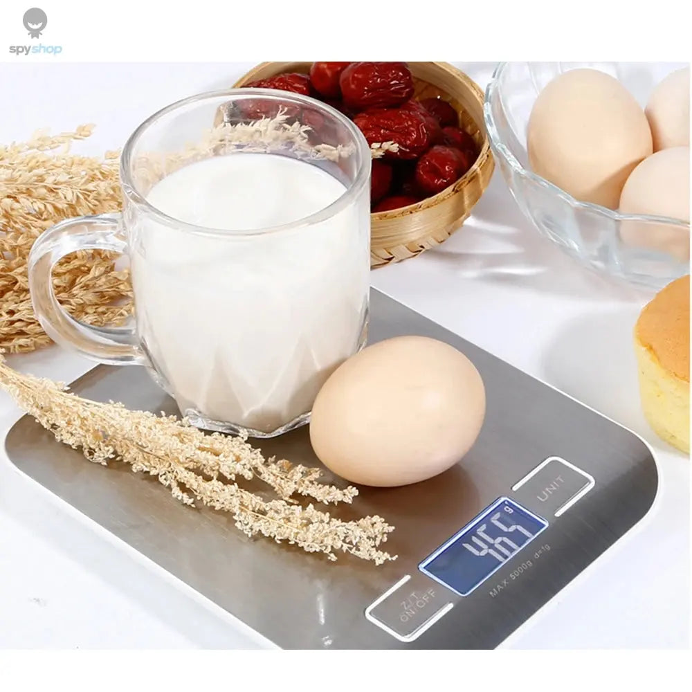 New 5kg/1g Portable Kitchen Scale Coffee Electronic Scale Stainless Steel Surface LCD Backlit Kitchen Food Scales Weighing Tool 