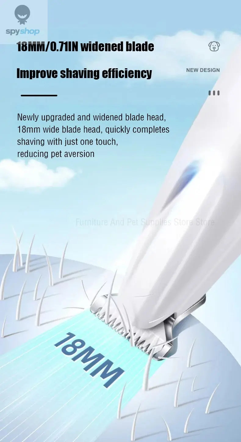 New Dog Paw Trimmer with LED Light Fully Waterproof Pet Hair Trimmer with LED Display Dog Clippers for Grooming 18mm Widen Blade Spy-shop.com
