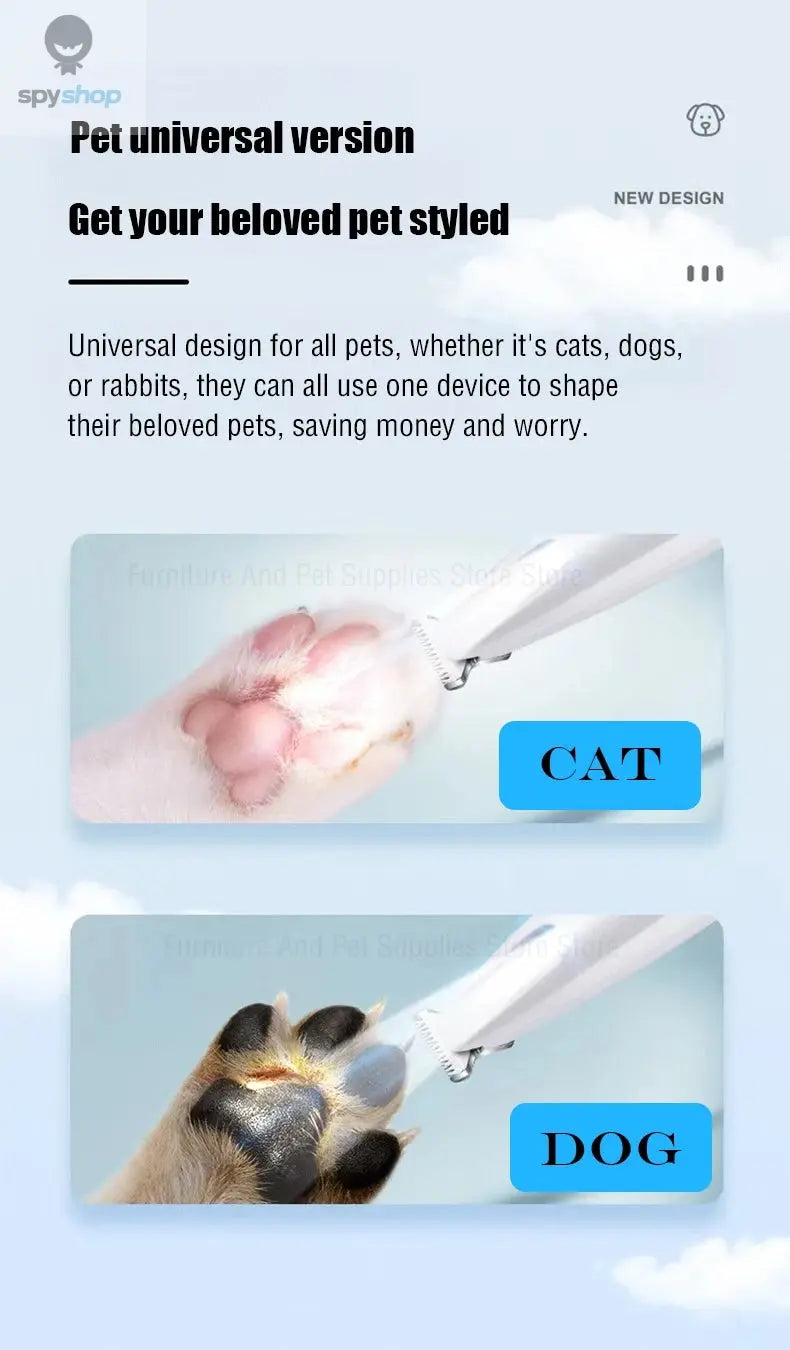 New Dog Paw Trimmer with LED Light Fully Waterproof Pet Hair Trimmer with LED Display Dog Clippers for Grooming 18mm Widen Blade Spy-shop.com