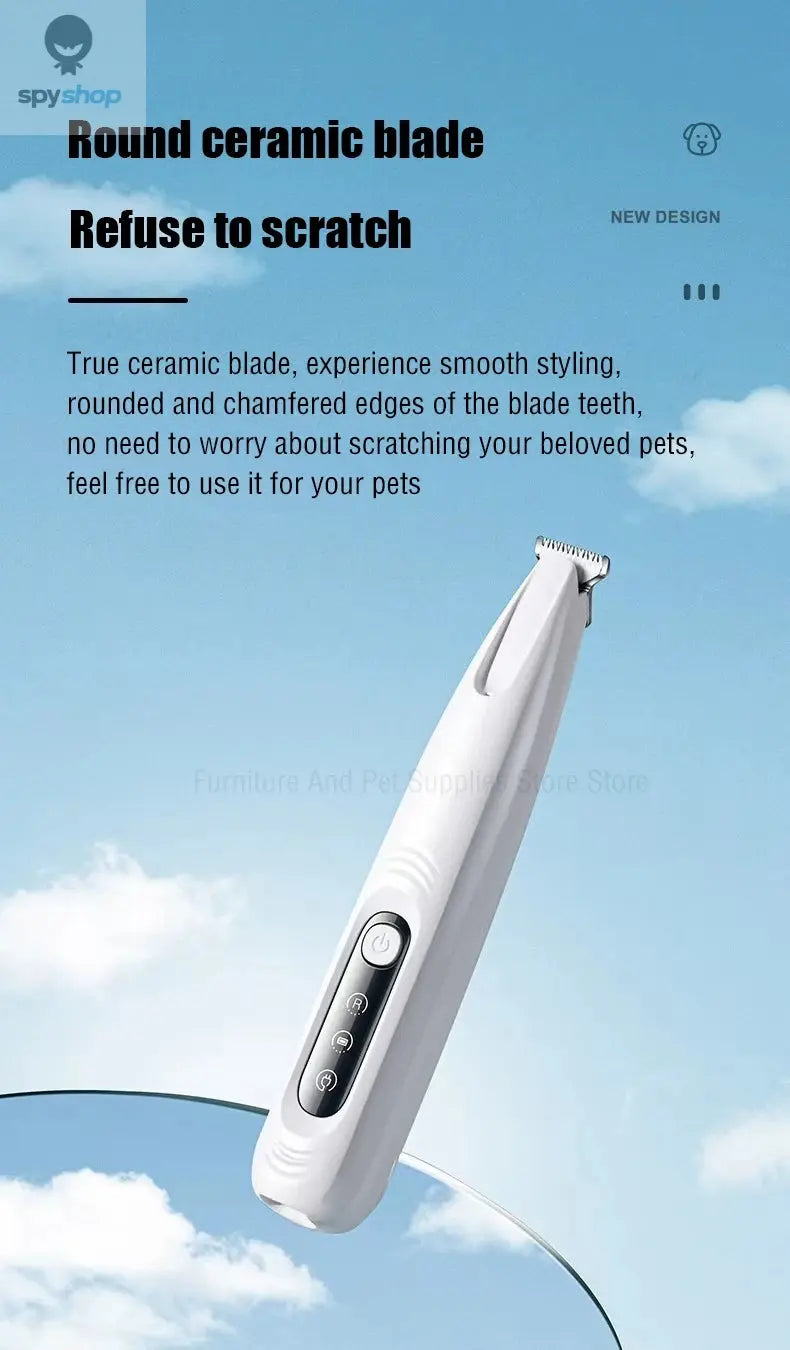 New Dog Paw Trimmer with LED Light Fully Waterproof Pet Hair Trimmer with LED Display Dog Clippers for Grooming 18mm Widen Blade Spy-shop.com