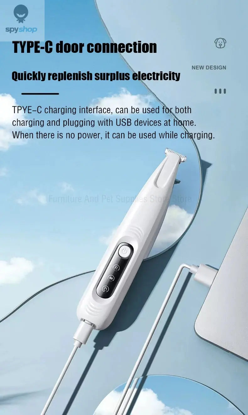 New Dog Paw Trimmer with LED Light Fully Waterproof Pet Hair Trimmer with LED Display Dog Clippers for Grooming 18mm Widen Blade Spy-shop.com