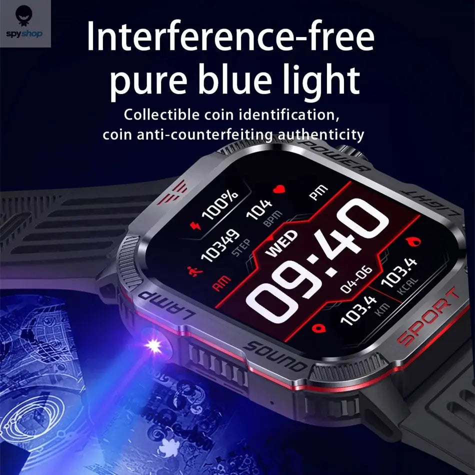 New For Huawei Xiaomi Military GPS Smart Watch Men Flashlight Compass Waterproof Outdoor Sport Tracker Bluetooth Call Smartwatch Spy-shop.com