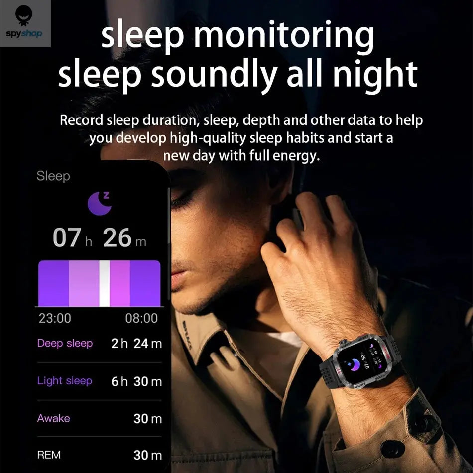 New For Huawei Xiaomi Military GPS Smart Watch Men Flashlight Compass Waterproof Outdoor Sport Tracker Bluetooth Call Smartwatch Spy-shop.com