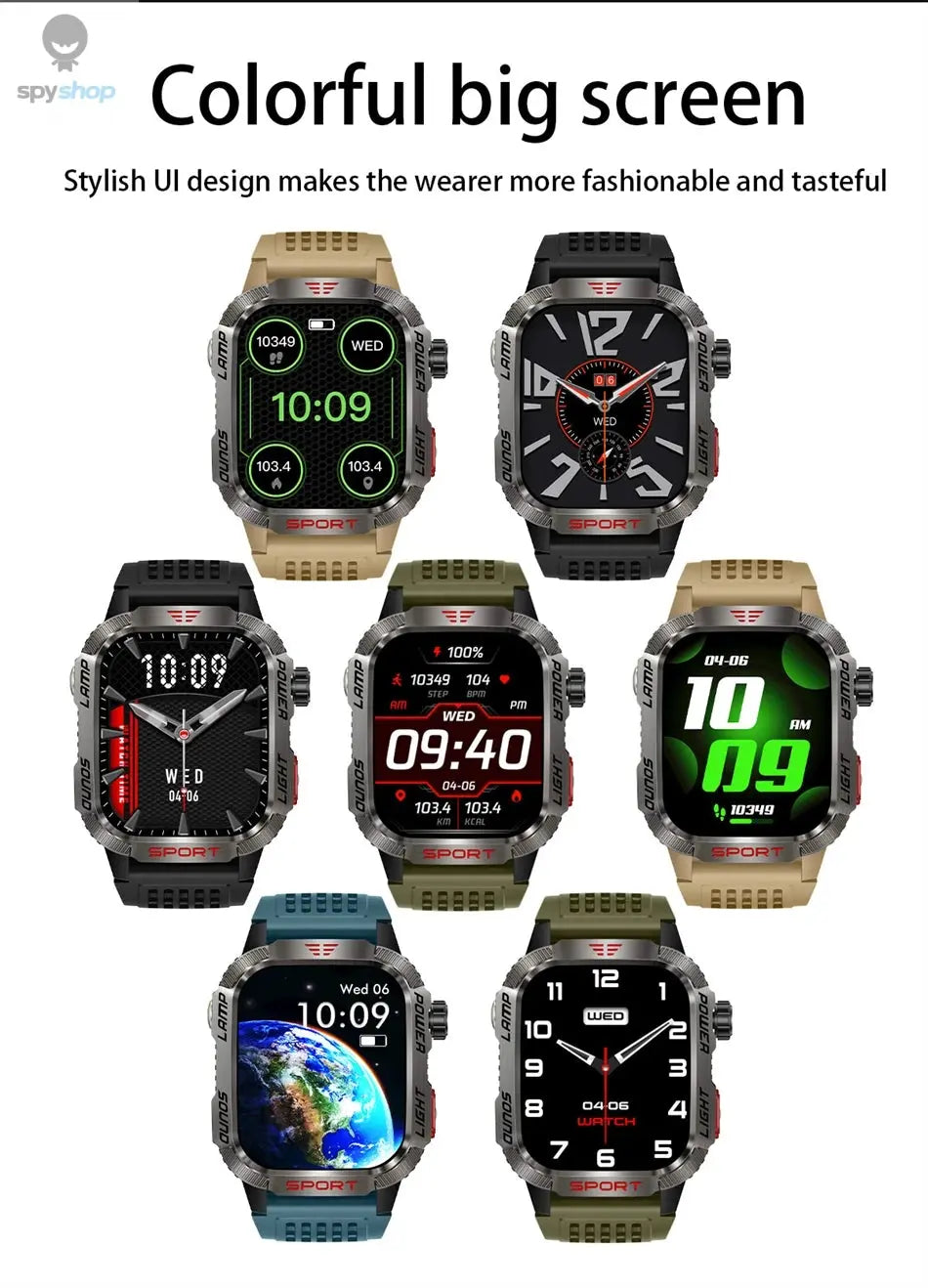 New For Huawei Xiaomi Military GPS Smart Watch Men Flashlight Compass Waterproof Outdoor Sport Tracker Bluetooth Call Smartwatch Spy-shop.com