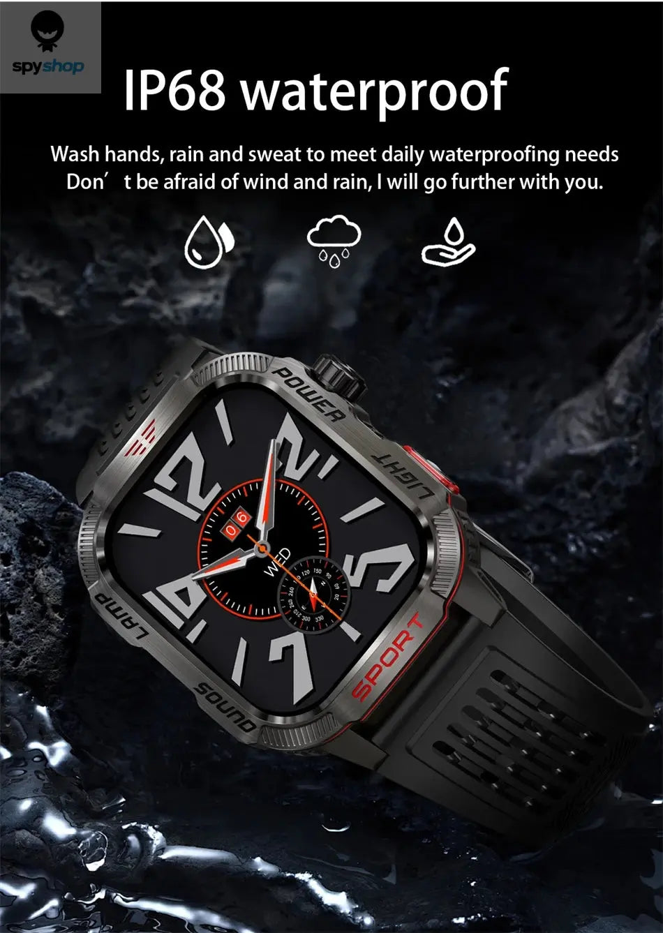 New For Huawei Xiaomi Military GPS Smart Watch Men Flashlight Compass Waterproof Outdoor Sport Tracker Bluetooth Call Smartwatch Spy-shop.com