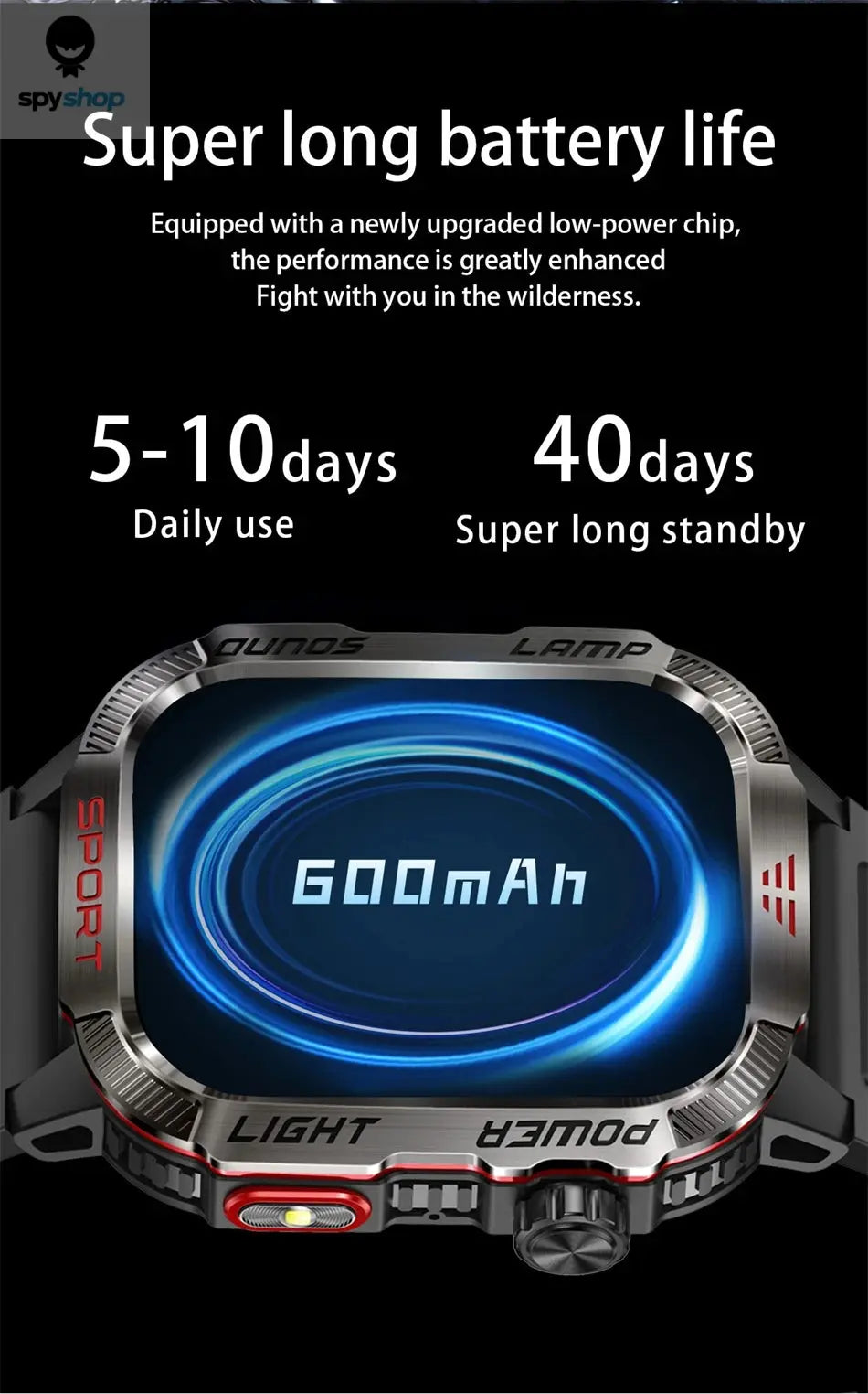 New For Huawei Xiaomi Military GPS Smart Watch Men Flashlight Compass Waterproof Outdoor Sport Tracker Bluetooth Call Smartwatch Spy-shop.com