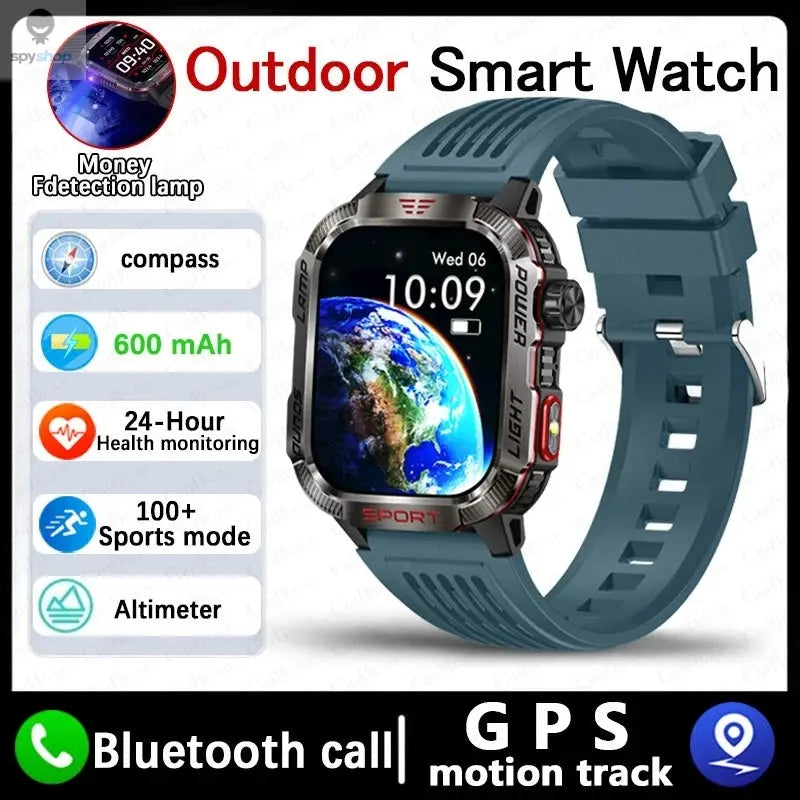 New For Huawei Xiaomi Military GPS Smart Watch Men Flashlight Compass Waterproof Outdoor Sport Tracker Bluetooth Call Smartwatch Spy-shop.com