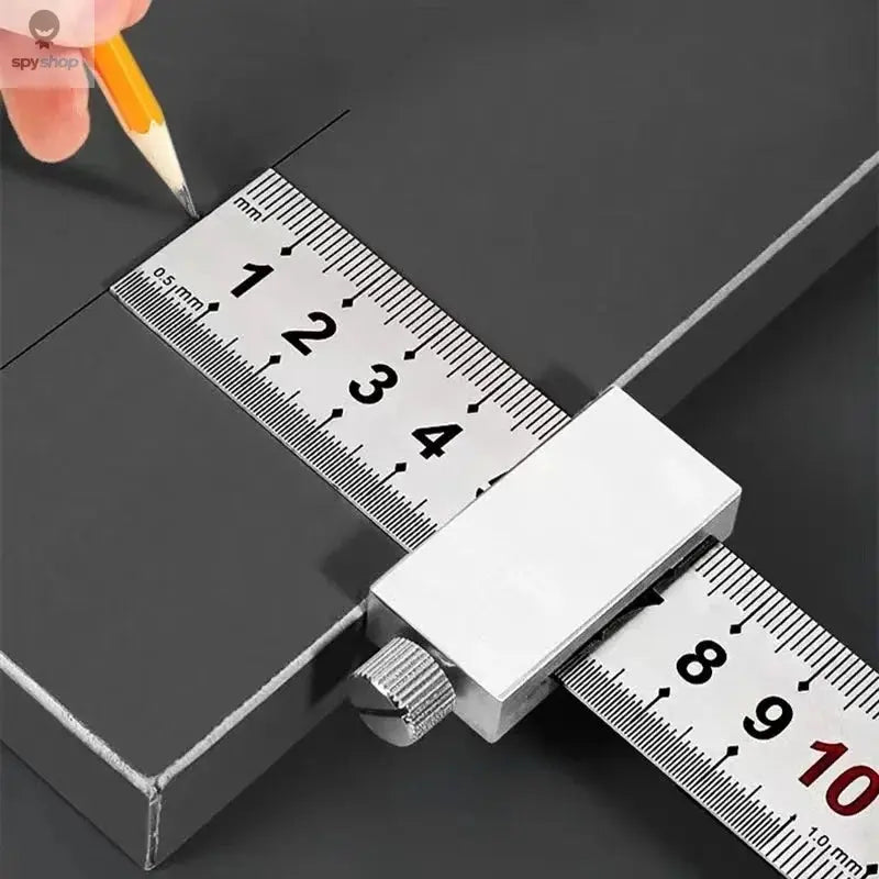New Protable Accurate positioning Woodworking Tools Carpentry Steel Ruler Positioning Limit Block Measuring Marking Gauge 