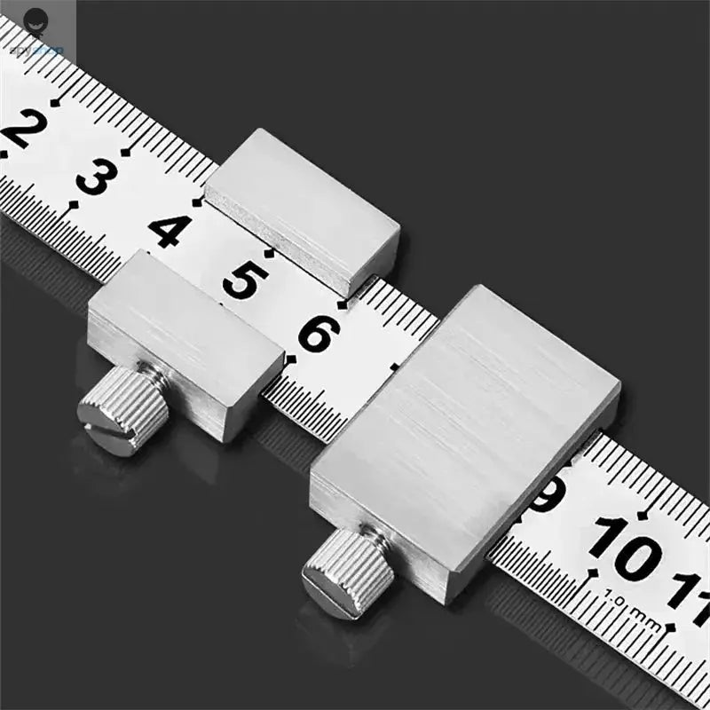 New Protable Accurate positioning Woodworking Tools Carpentry Steel Ruler Positioning Limit Block Measuring Marking Gauge 