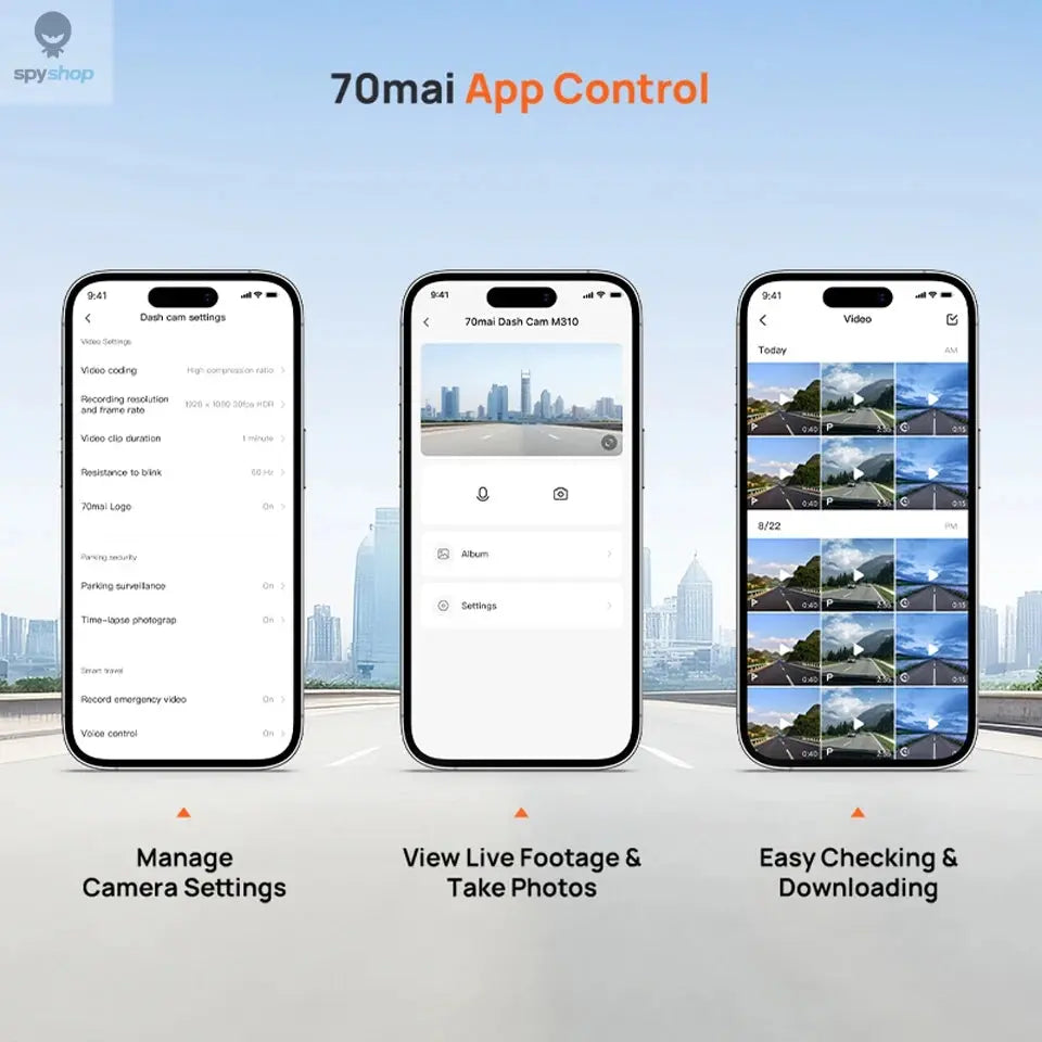 【New】70mai Dash Cam M310 1296P Resolution 130°FOV Smart Voice Control Support 24H Parking Guard Night Vision 70mai M310 Car DVR Spy-shop.com