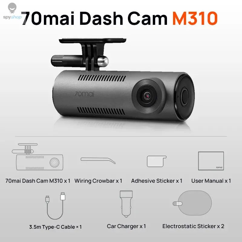 【New】70mai Dash Cam M310 1296P Resolution 130°FOV Smart Voice Control Support 24H Parking Guard Night Vision 70mai M310 Car DVR Spy-shop.com