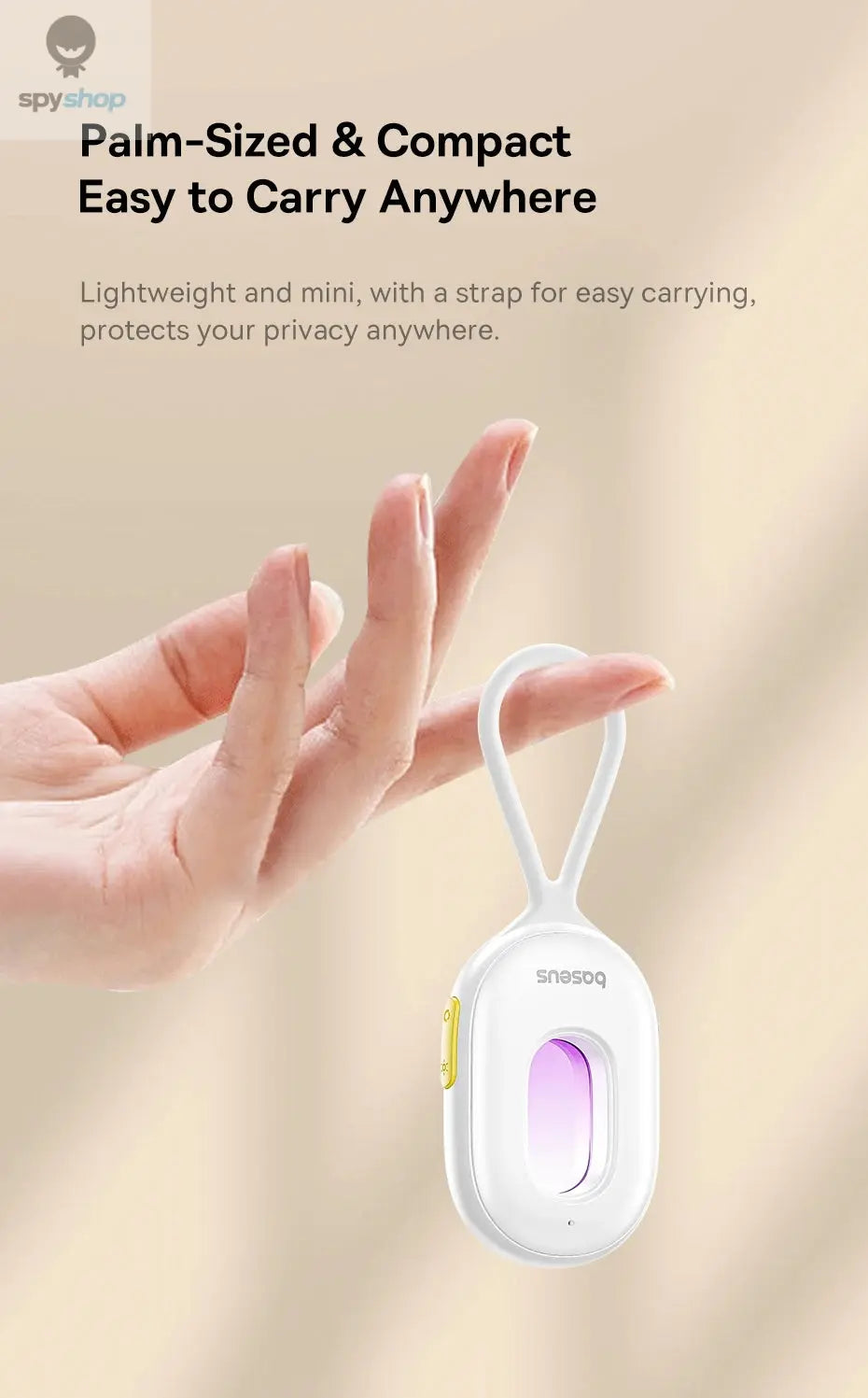 【New】Baseus Camera Detector Intelligent Hidden Camera Signal Detector Rechargeable Hanging Security Alarm Protection Detector Spy-shop.com
