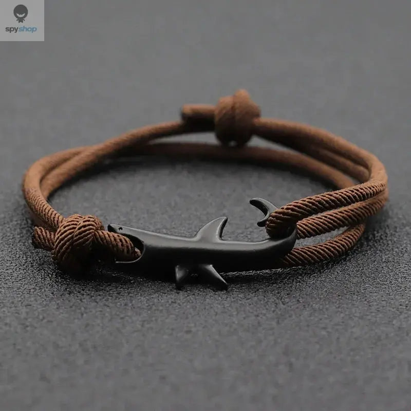 Noter New Shark Bracelet Unisex Double Layer Adjustable 3mm Cord Chain Braclet Beach Jewelry Accessories Surfer Braslet Pulsera 