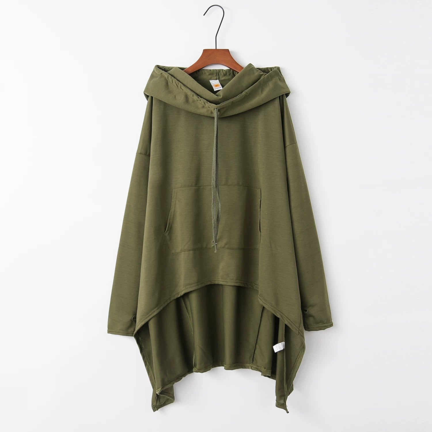 Damklänning med lång, lös hoodie och fickor i enfärgat utförande