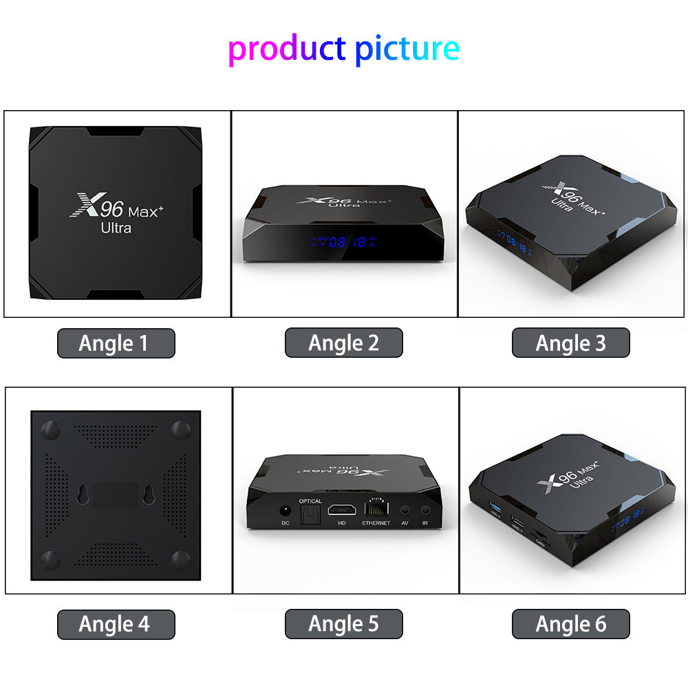 X96 Max+ Ultra Smart TV Box Amlogic S905X4 Quad Core 4GB RAM 32GB/64GB ROM Android 11.0 2.4G 5G WiFi BT4.X 1 4K 8K AV1 H.265 HEVC Video Decoder Home Media Player Set Top Box